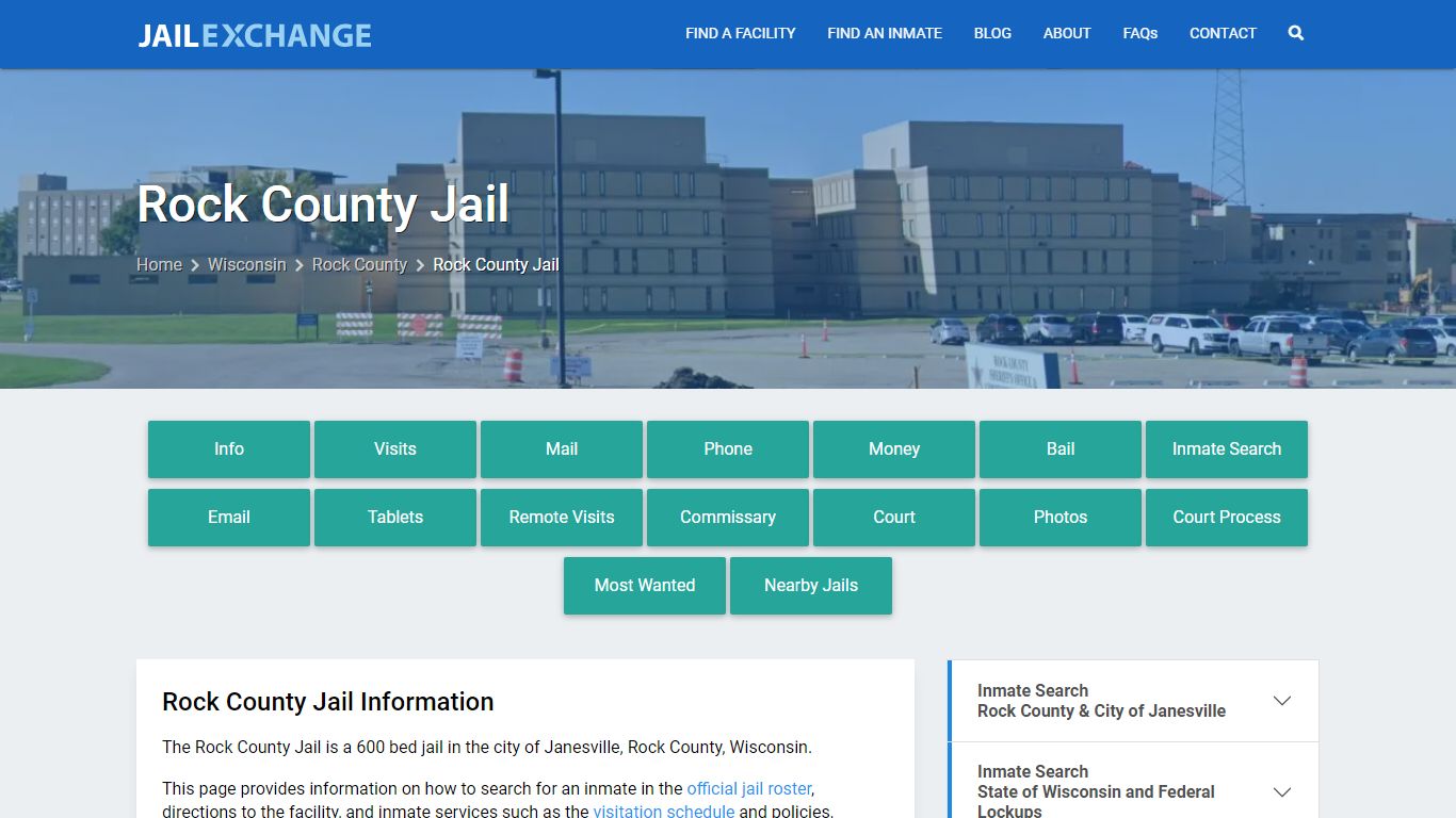 Rock County Jail, WI Inmate Search, Information